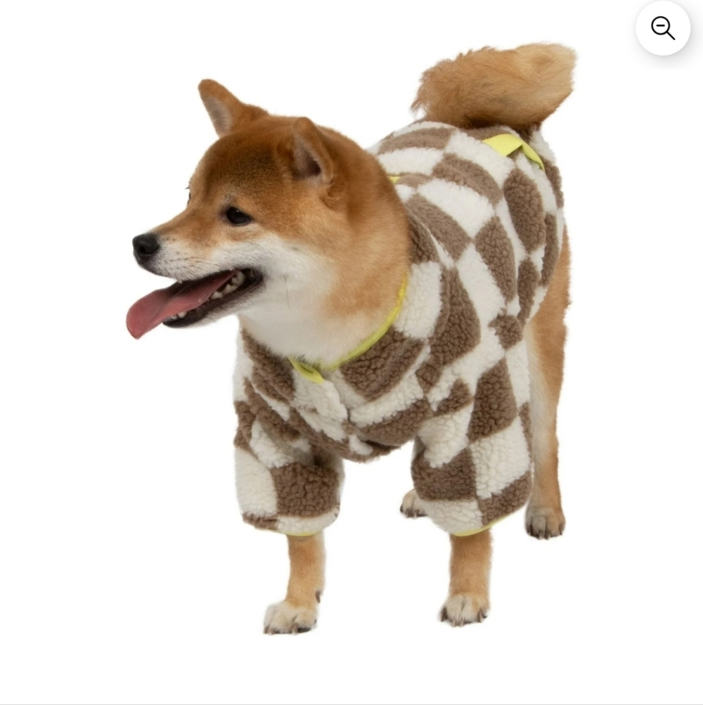 Oodles Tan Sherpa Bubble Hem Fall Dog Jacket, Large